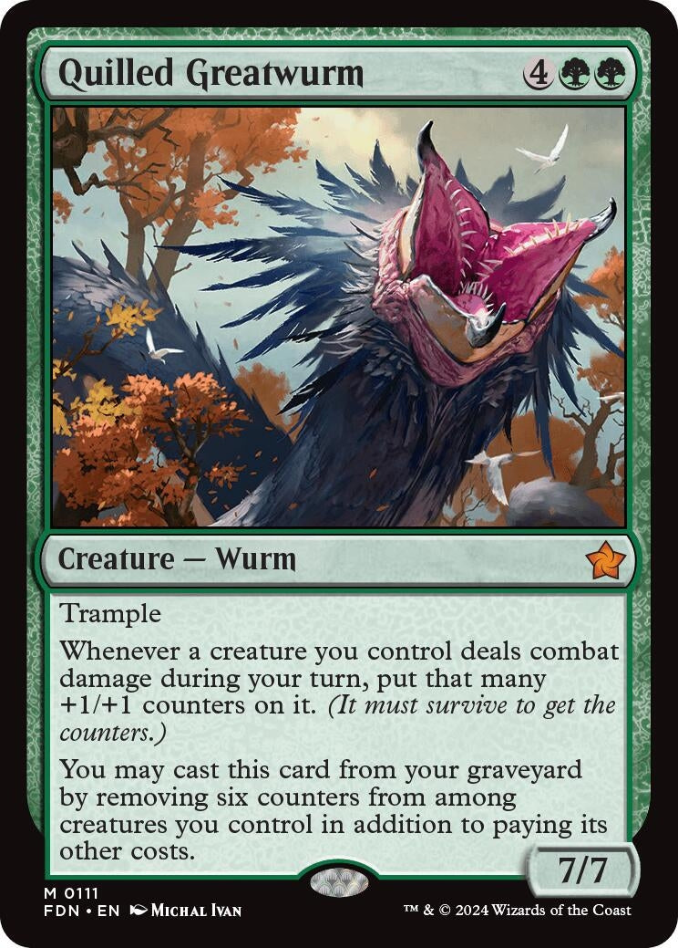 Image for Quilled Greatwurm (111) [Foundations] - Magic: The Gathering