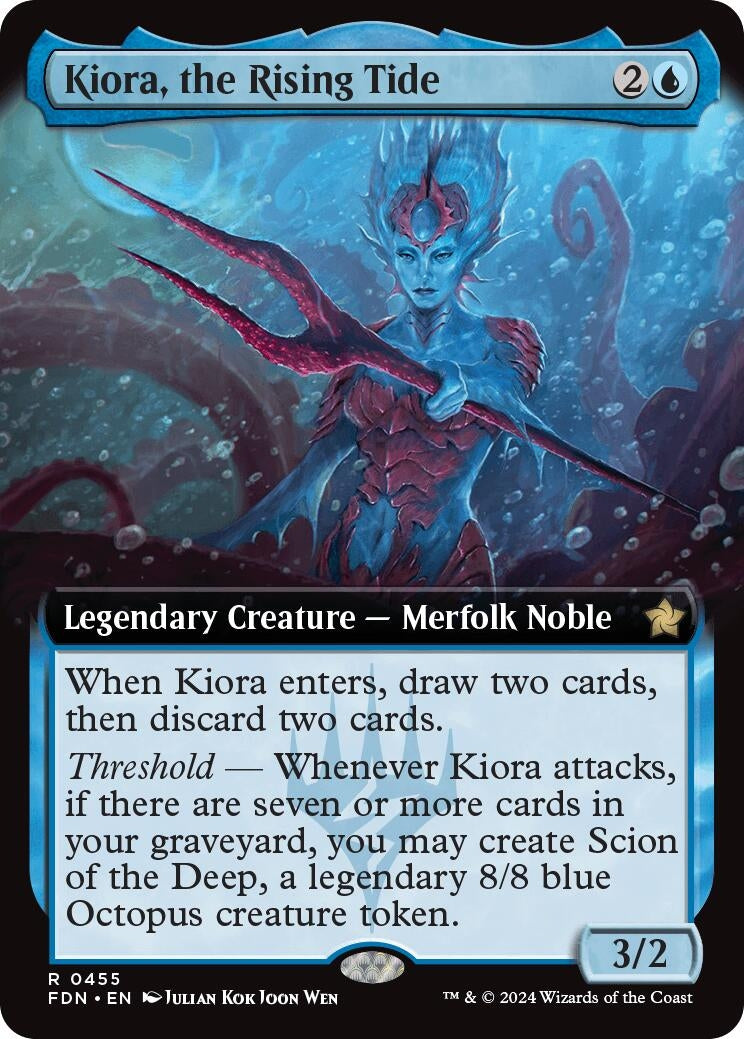 Image for Kiora, the Rising Tide (Extended Art) (455) [Foundations] - Magic: The Gathering