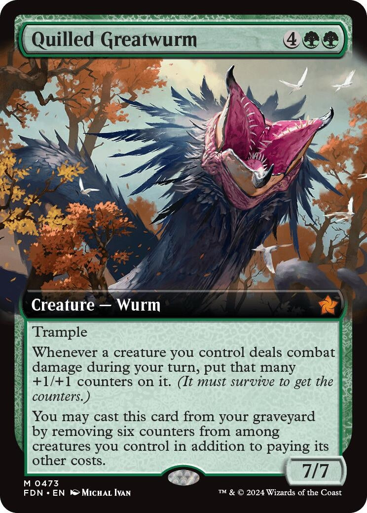 Image for Quilled Greatwurm (Extended Art) (473) [Foundations] - Magic: The Gathering