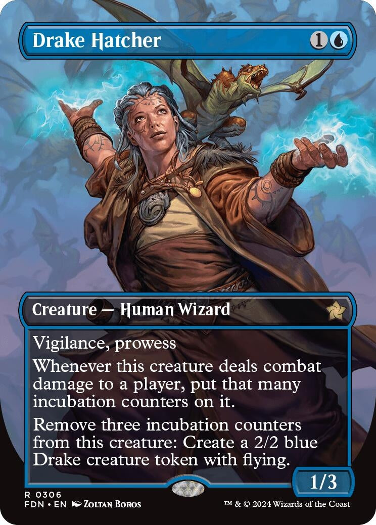 Image for Drake Hatcher (Borderless) (306) [Foundations] - Magic: The Gathering