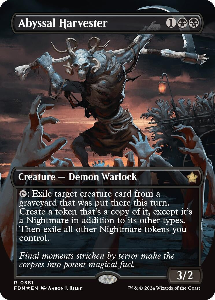 Image for Abyssal Harvester (Borderless) (Mana Foil) (381) [Foundations] - Magic: The Gathering