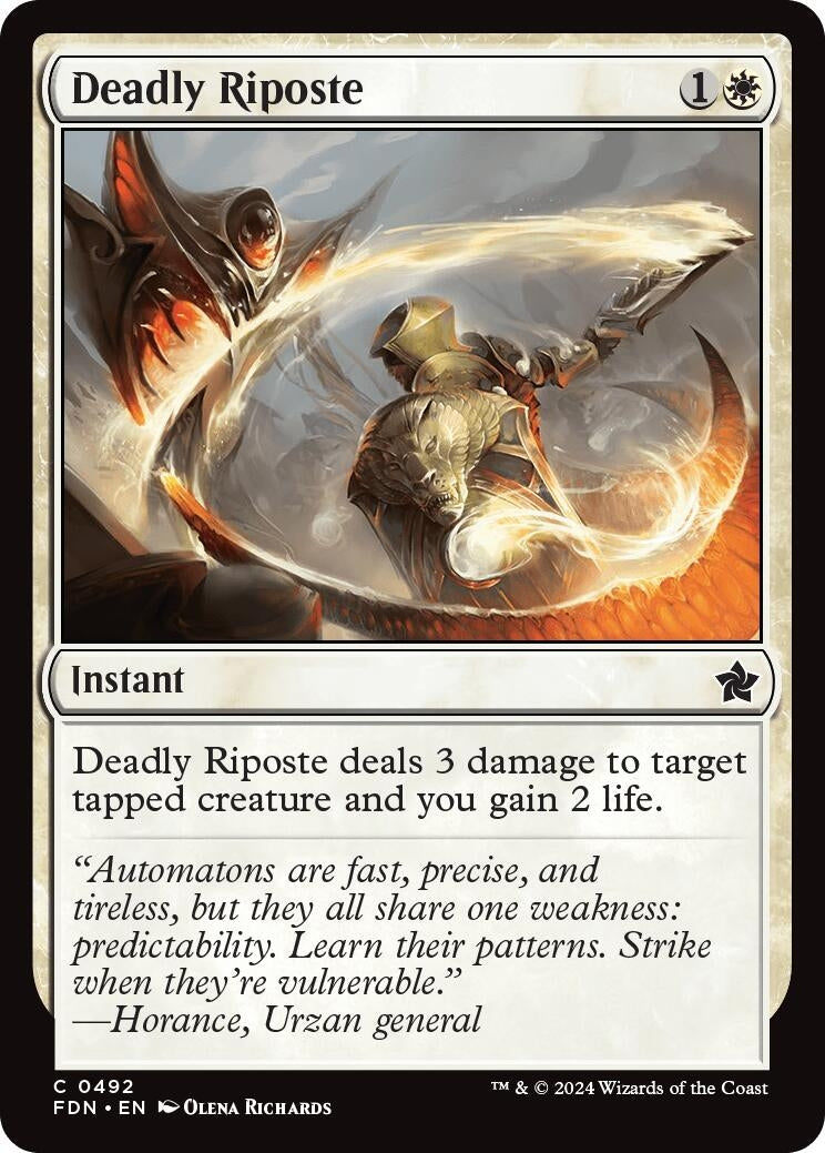 Image for Deadly Riposte (492) [Foundations] - Magic: The Gathering