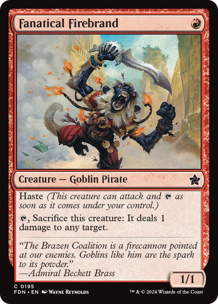 Image for Fanatical Firebrand (195) [Foundations] - Magic: The Gathering