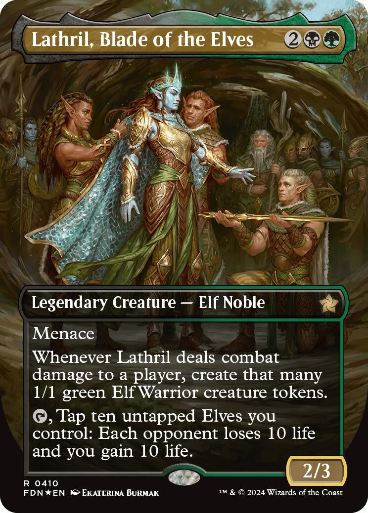 Image for Lathril, Blade of the Elves (Borderless) (Mana Foil) (410) [Foundations] - Magic: The Gathering