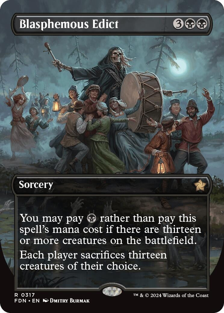 Image for Blasphemous Edict (Borderless) (317) [Foundations] - Magic: The Gathering