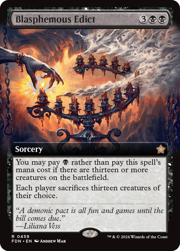 Image for Blasphemous Edict (Extended Art) (459) [Foundations] - Magic: The Gathering