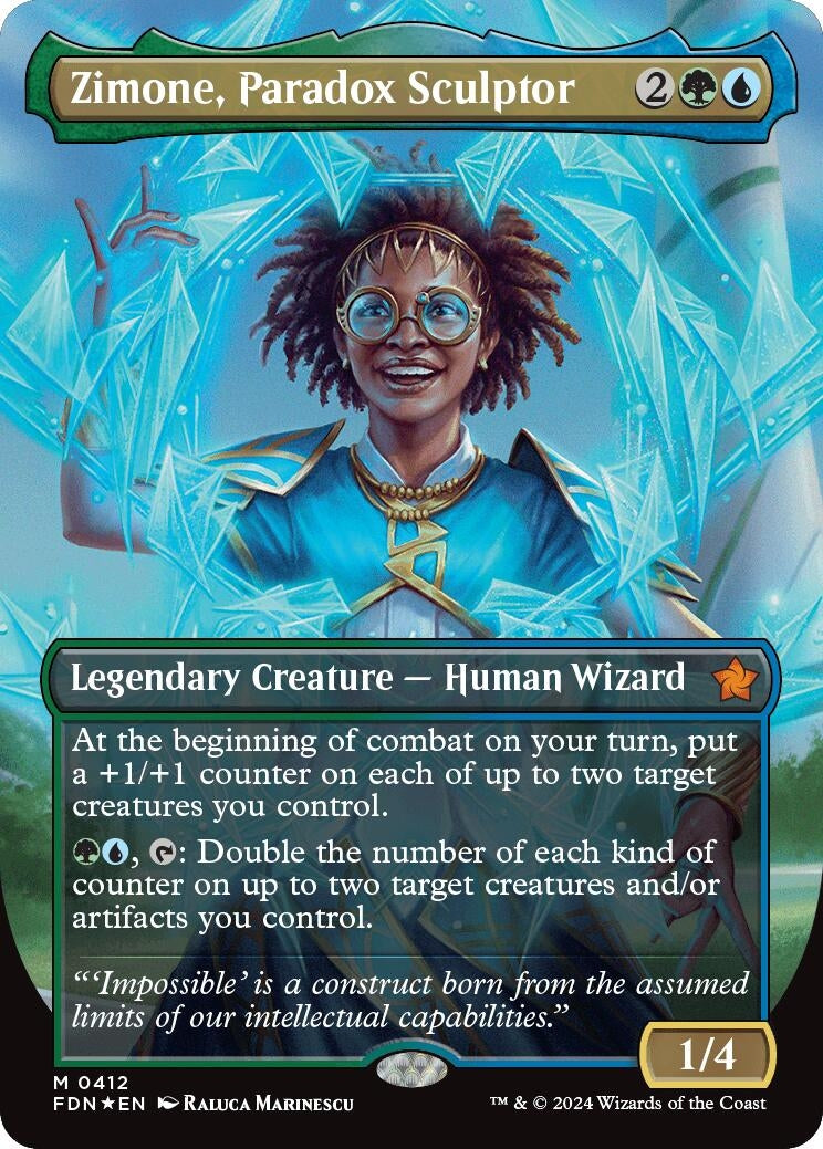Image for Zimone, Paradox Sculptor (Borderless) (Mana Foil) (412) [Foundations] - Magic: The Gathering
