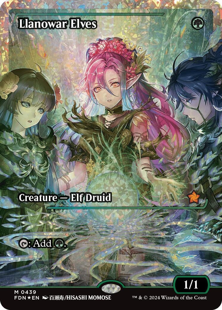 Image for Llanowar Elves (Showcase) (Fracture Foil) (439) [Foundations] - Magic: The Gathering