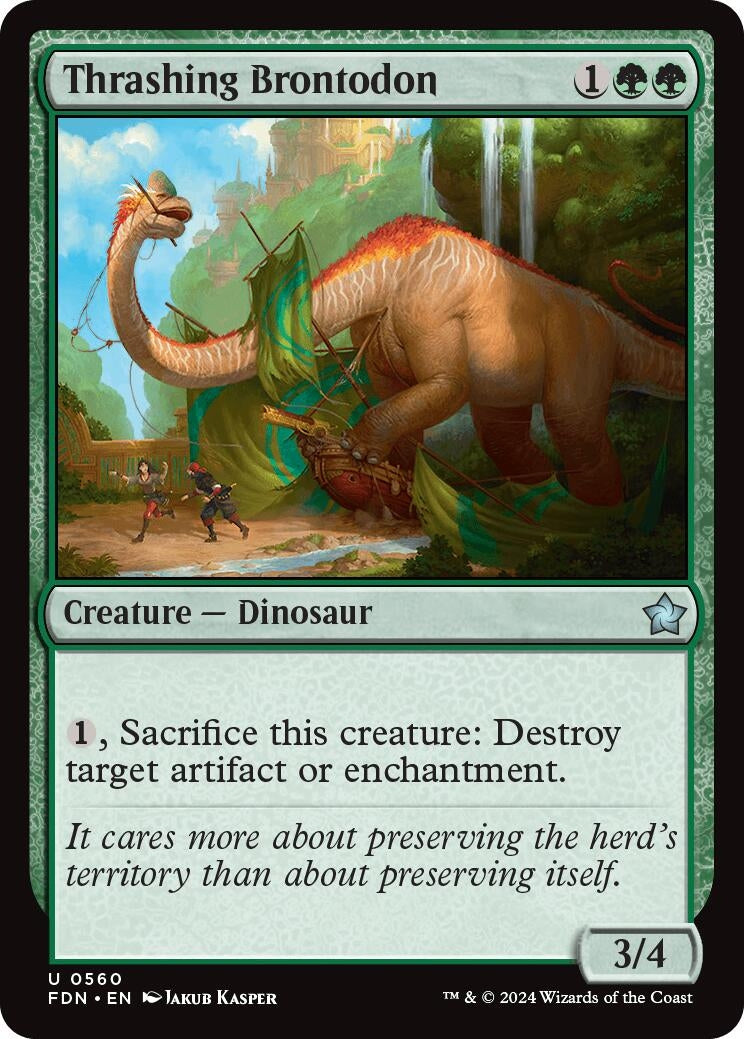 Image for Thrashing Brontodon (560) [Foundations] - Magic: The Gathering