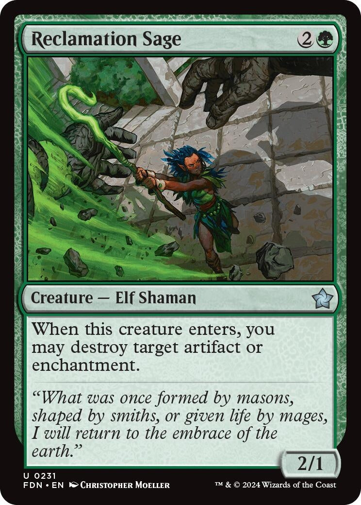 Image for Reclamation Sage (231) [Foundations] - Magic: The Gathering