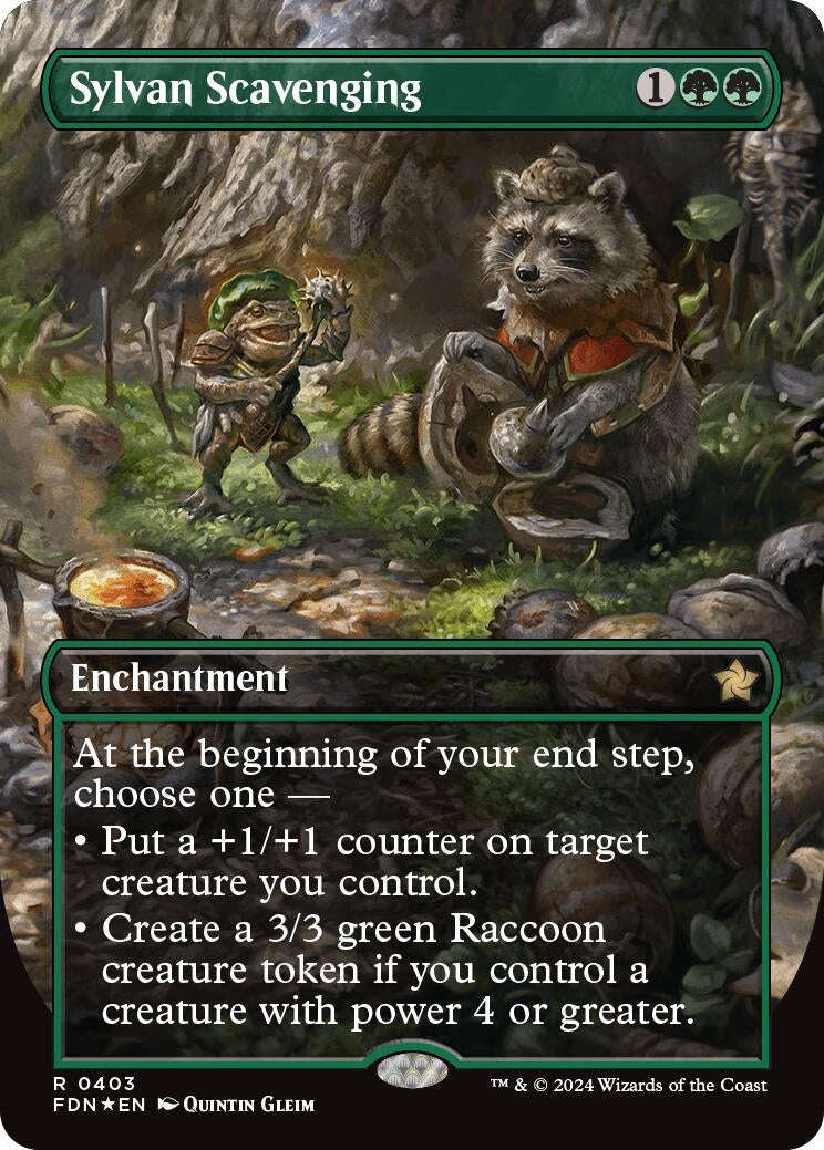Image for Sylvan Scavenging (Borderless) (Mana Foil) (403) [Foundations] - Magic: The Gathering