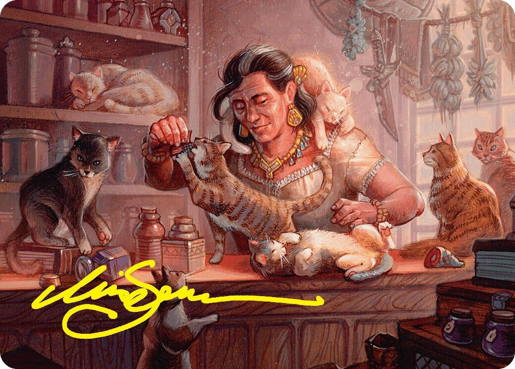 Image for Cat Collector Art Card (1/54) (Gold-Stamped Signature) (1) [Foundations] - Magic: The Gathering