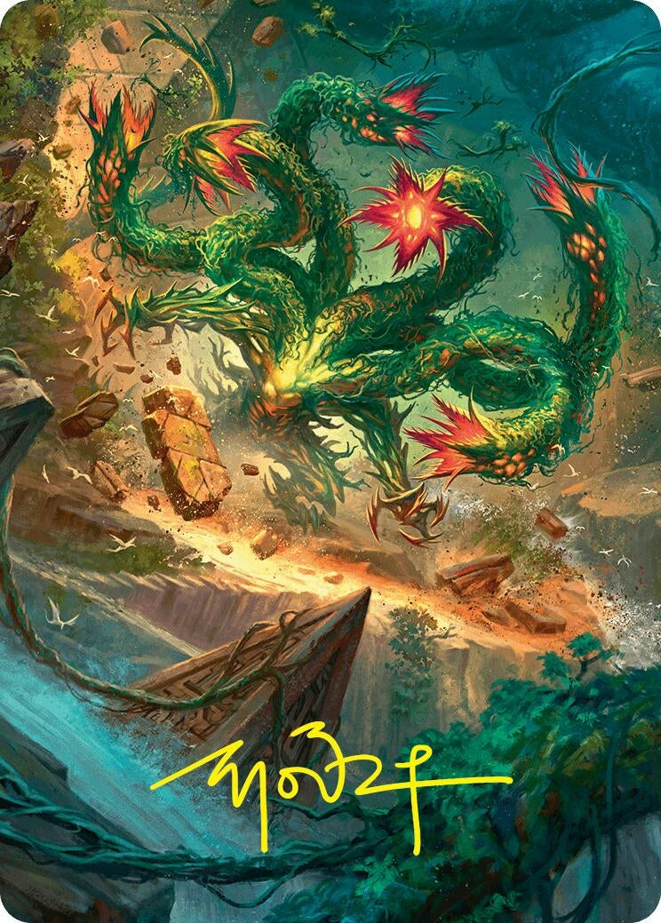 Image for Mossborn Hydra Art Card (42/54) (Gold-Stamped Signature) (42) [Foundations] - Magic: The Gathering