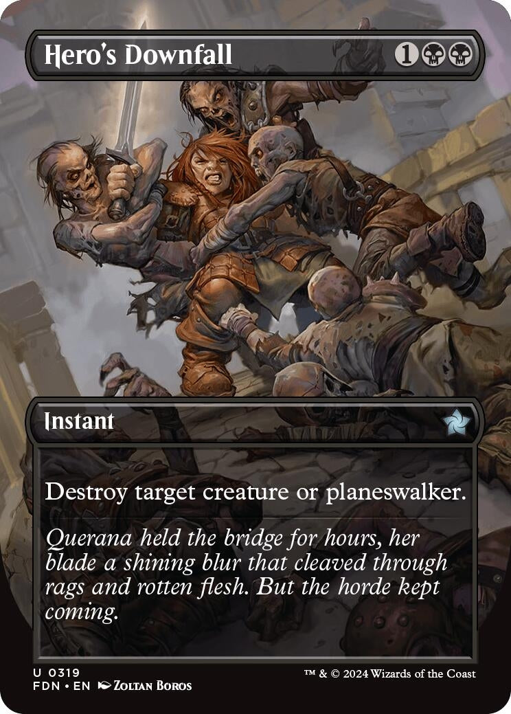 Image for Hero's Downfall (Borderless) (319) [Foundations] - Magic: The Gathering
