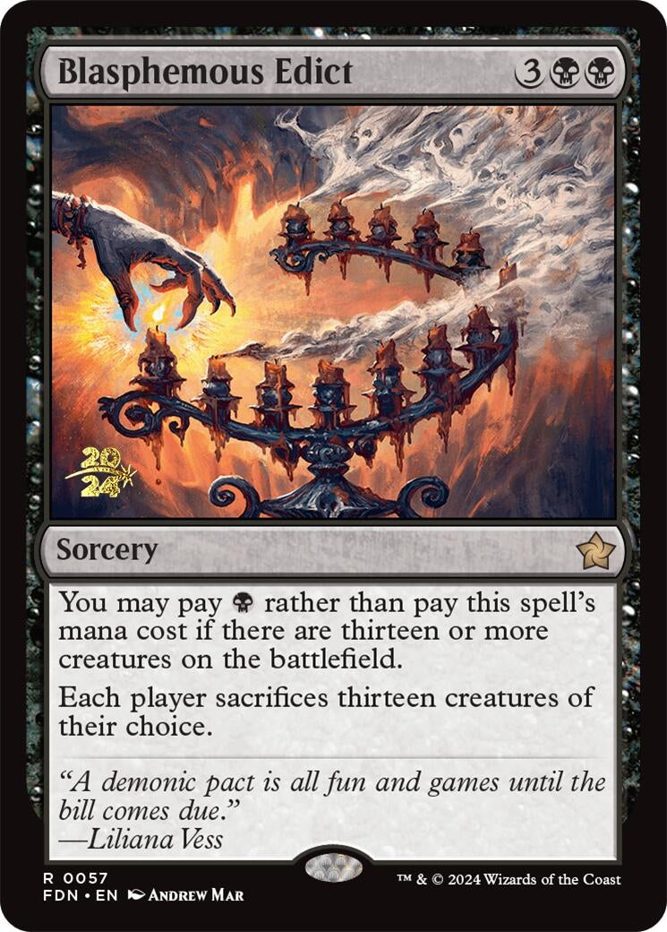 Image for Blasphemous Edict (57) [Prerelease Cards] - Magic: The Gathering