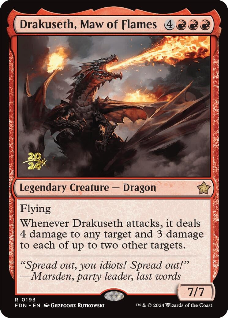 Image for Drakuseth, Maw of Flames (FDN) (193) [Prerelease Cards] - Magic: The Gathering