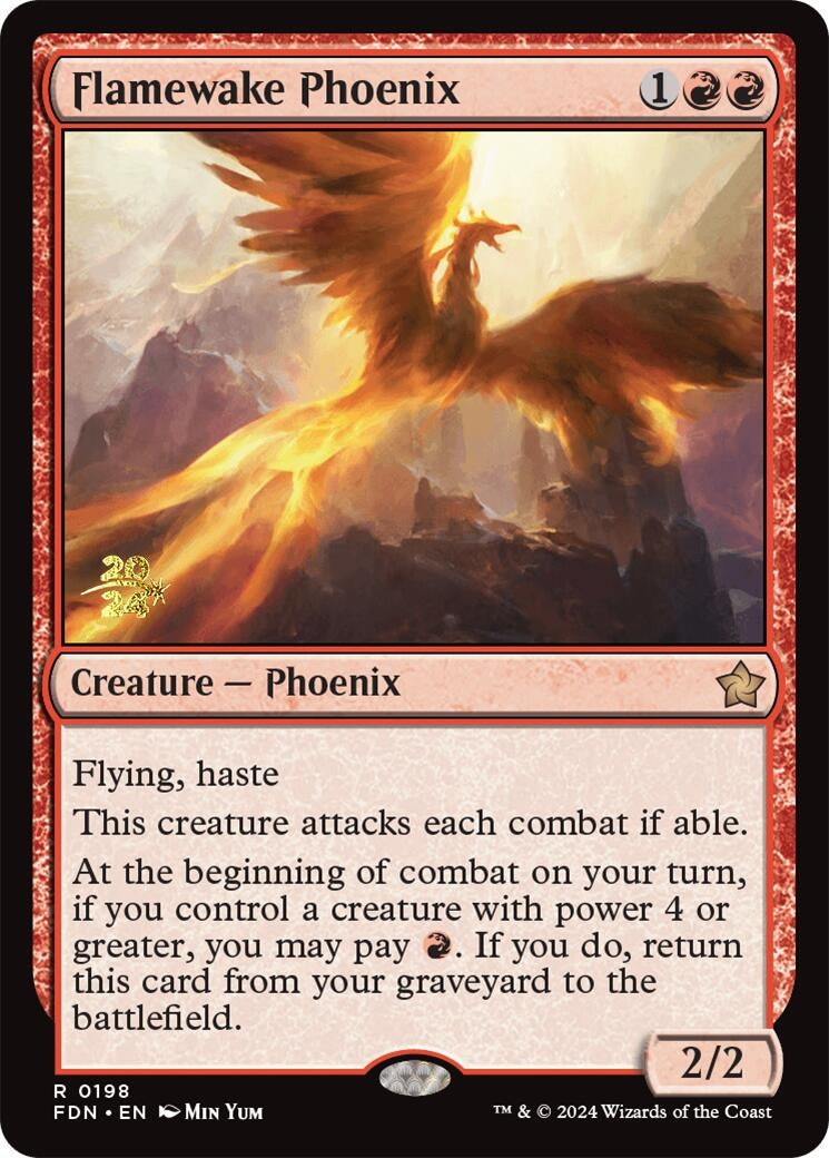 Image for Flamewake Phoenix (FDN) (198) [Prerelease Cards] - Magic: The Gathering
