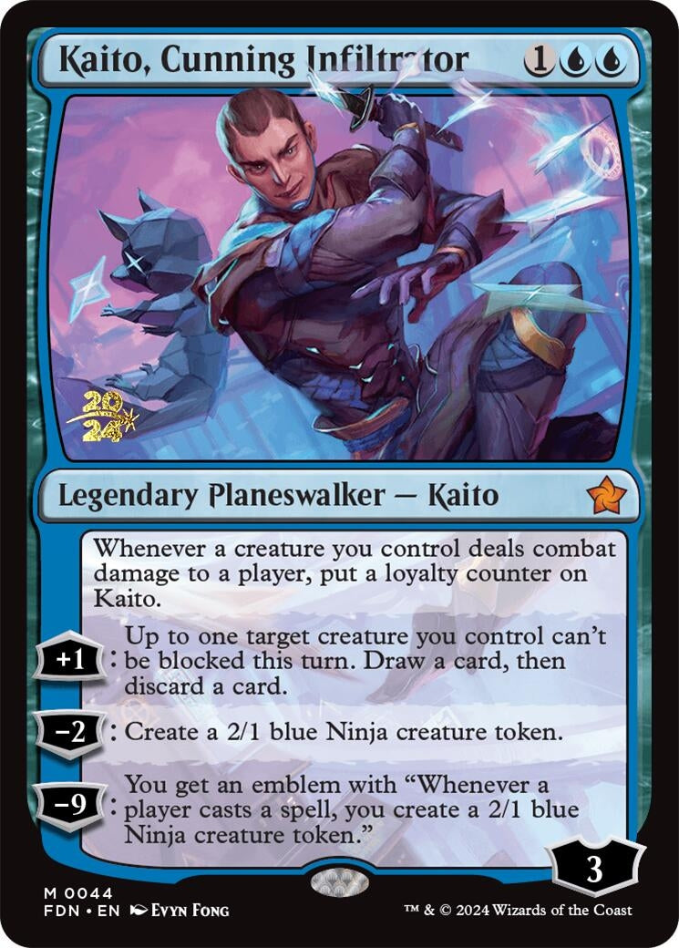 Image for Kaito, Cunning Infiltrator (44) [Prerelease Cards] - Magic: The Gathering