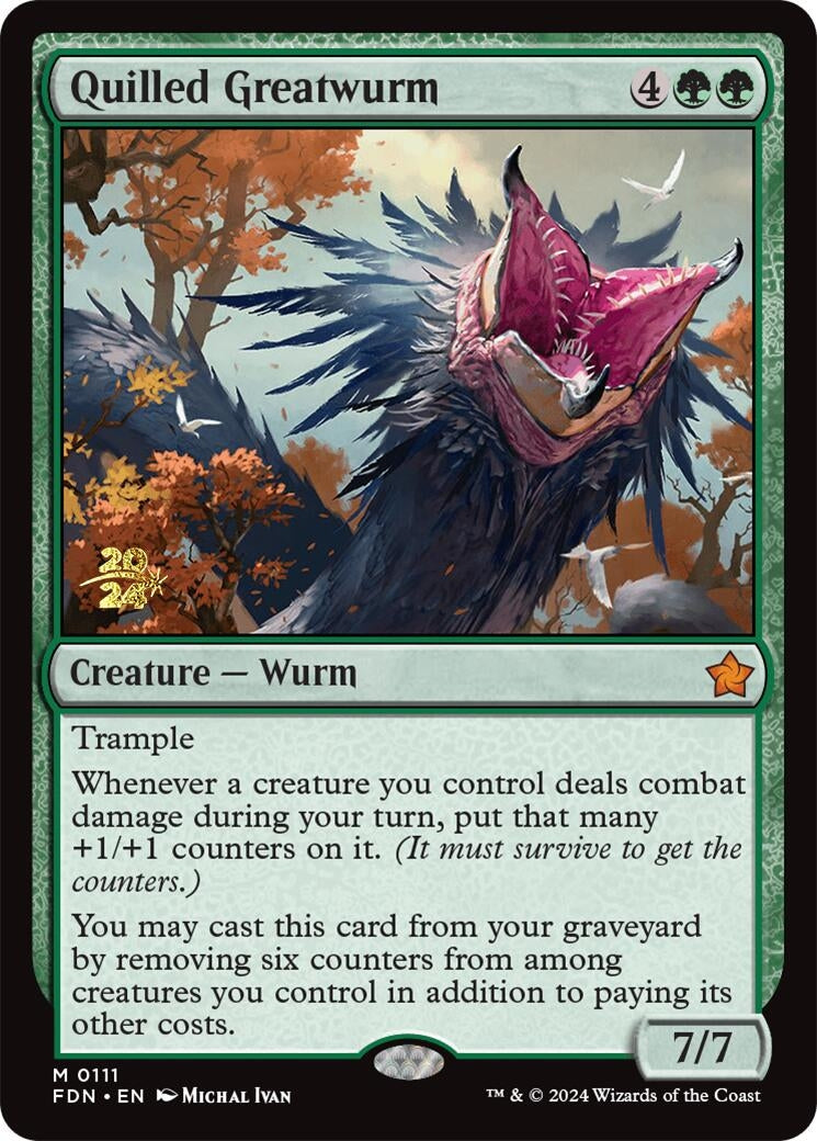 Image for Quilled Greatwurm (111) [Prerelease Cards] - Magic: The Gathering
