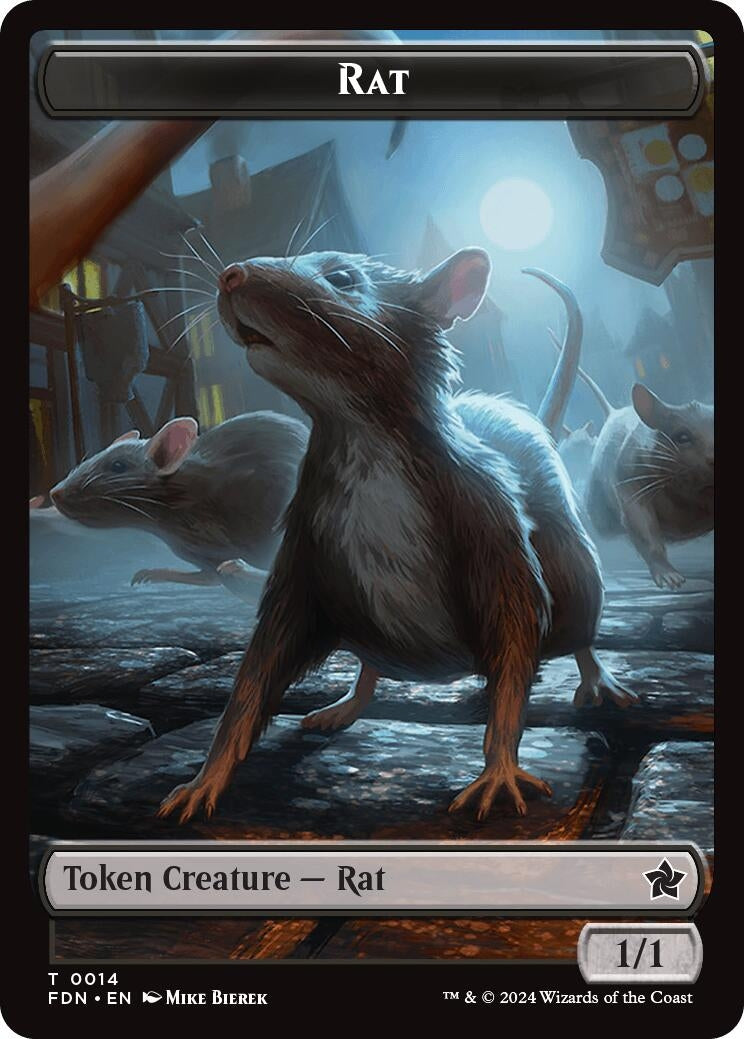 Image for Rat (0014) // Zombie Double-Sided Token (14 // 15) [Foundations] - Magic: The Gathering