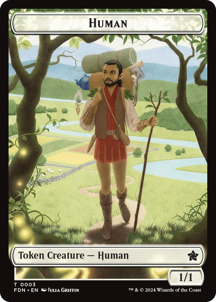 Human // Knight Double-Sided Token (3 // 4) [Foundations Tokens]
