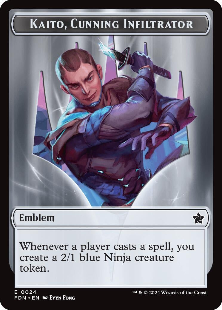 Image for Emblem - Kaito, Cunning Infiltrator // Ninja Doubled-Sided Token (24 // 12) [Foundations] - Magic: The Gathering