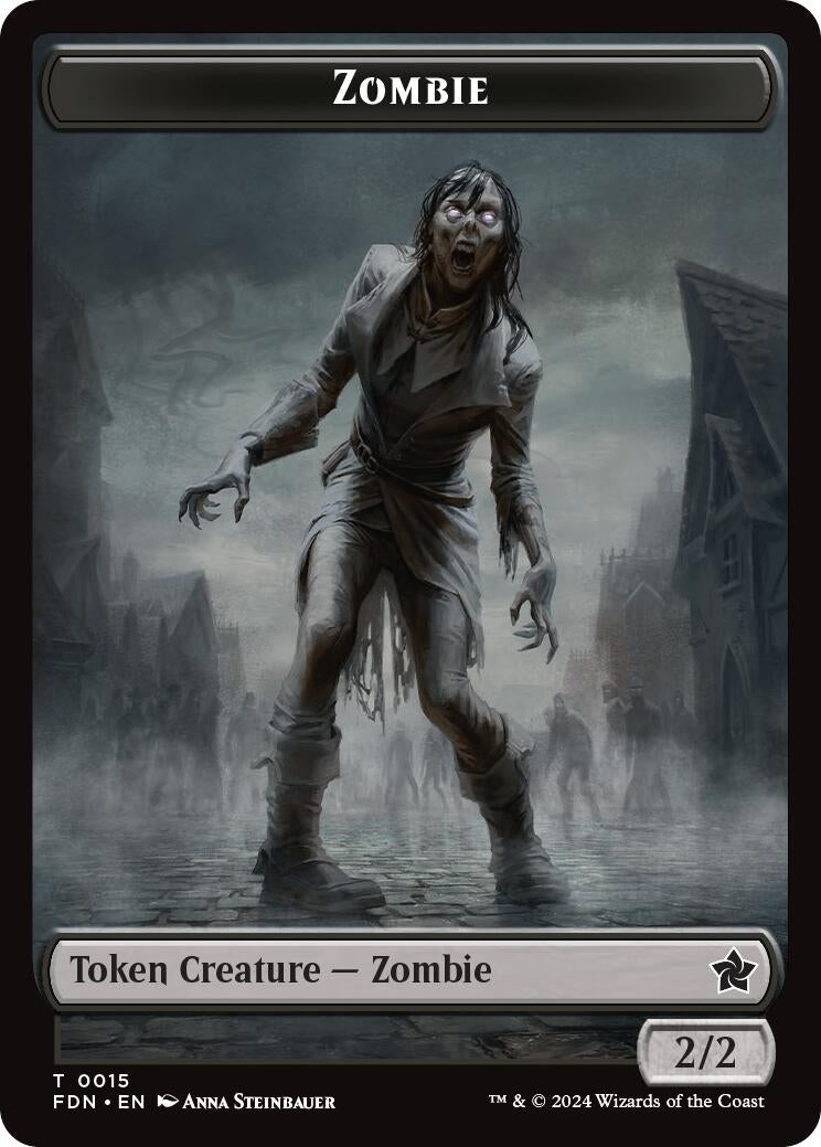 Image for Zombie // Insect Doubled-Sided Token (15 // 21) [Foundations] - Magic: The Gathering