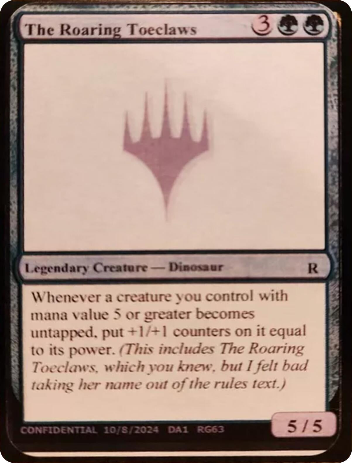 Image for The Roaring Toeclaws [Un-Known Event Playtest Cards] - Magic: The Gathering