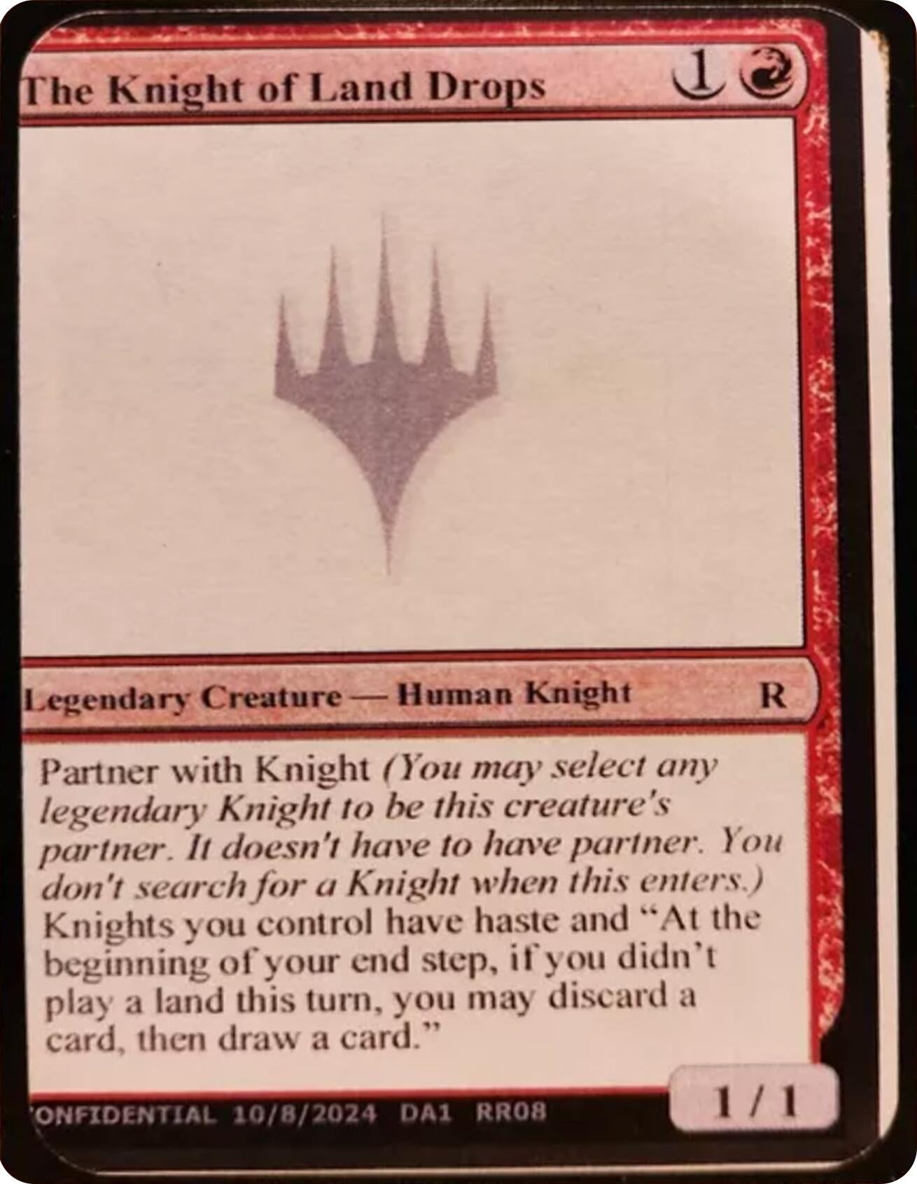 Image for The Knight of Land Drops [Un-Known Event Playtest Cards] - Magic: The Gathering