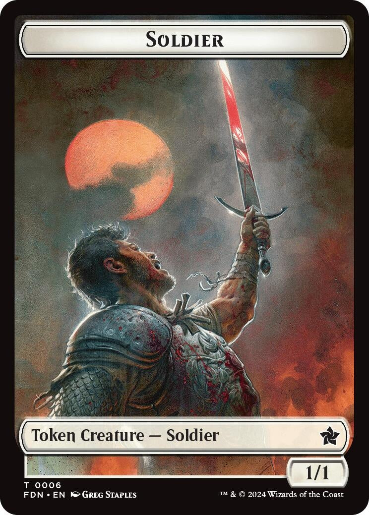 Image for Soldier // Faerie Double-Sided Token (6 // 9) [Foundations] - Magic: The Gathering