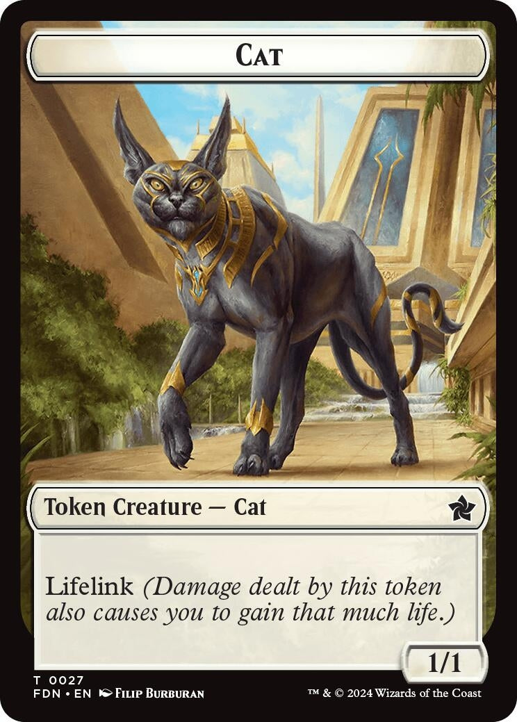 Image for Cat (0027) // Phyrexian Goblin Double-Sided Token (27 // 31) [Foundations] - Magic: The Gathering