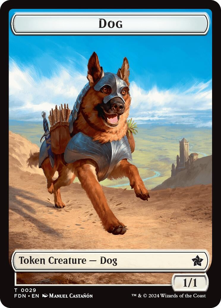 Image for Dog // Beast (0033) Double-Sided Token (29 // 33) [Foundations] - Magic: The Gathering