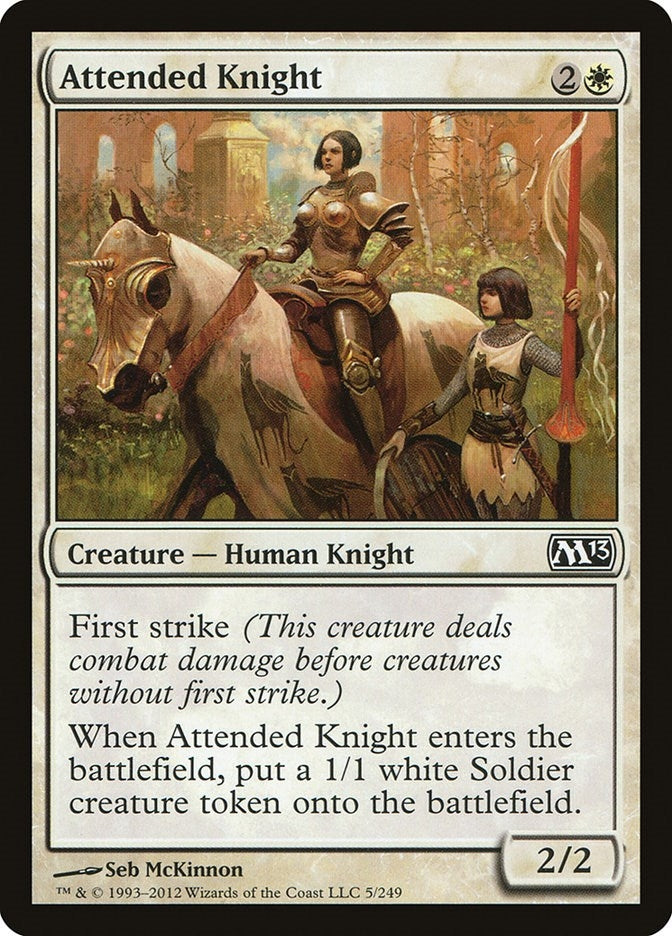 Image for Attended Knight (5) [Magic 2013 (M13)] - Magic: The Gathering
