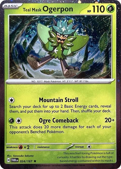 Image for Teal Mask Ogerpon (Cosmos Holo) (024/167) [Miscellaneous Cards & Products] - Pokemon