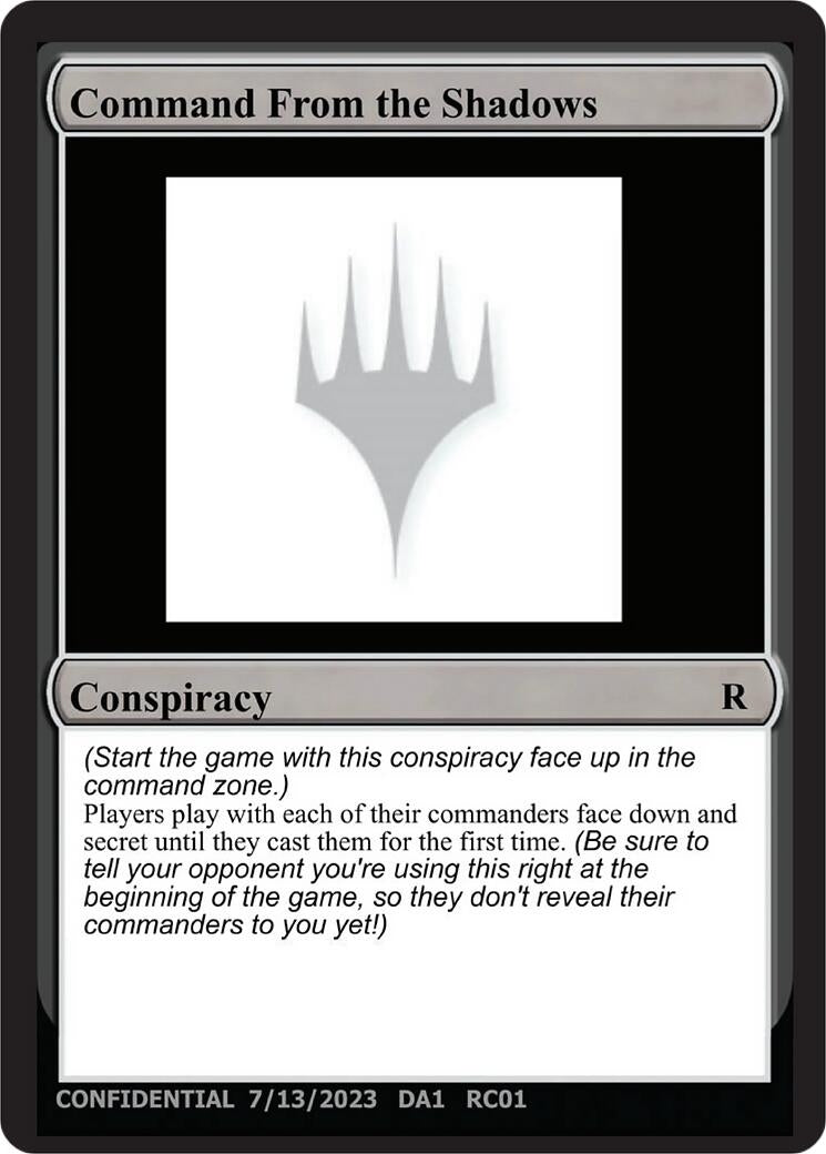 Image for Command From the Shadows [Un-Known Event Playtest Cards] - Magic: The Gathering