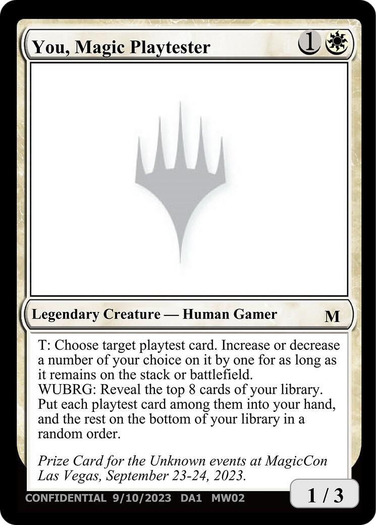 Image for You, Magic Playtester [Un-Known Event Playtest Cards] - Magic: The Gathering