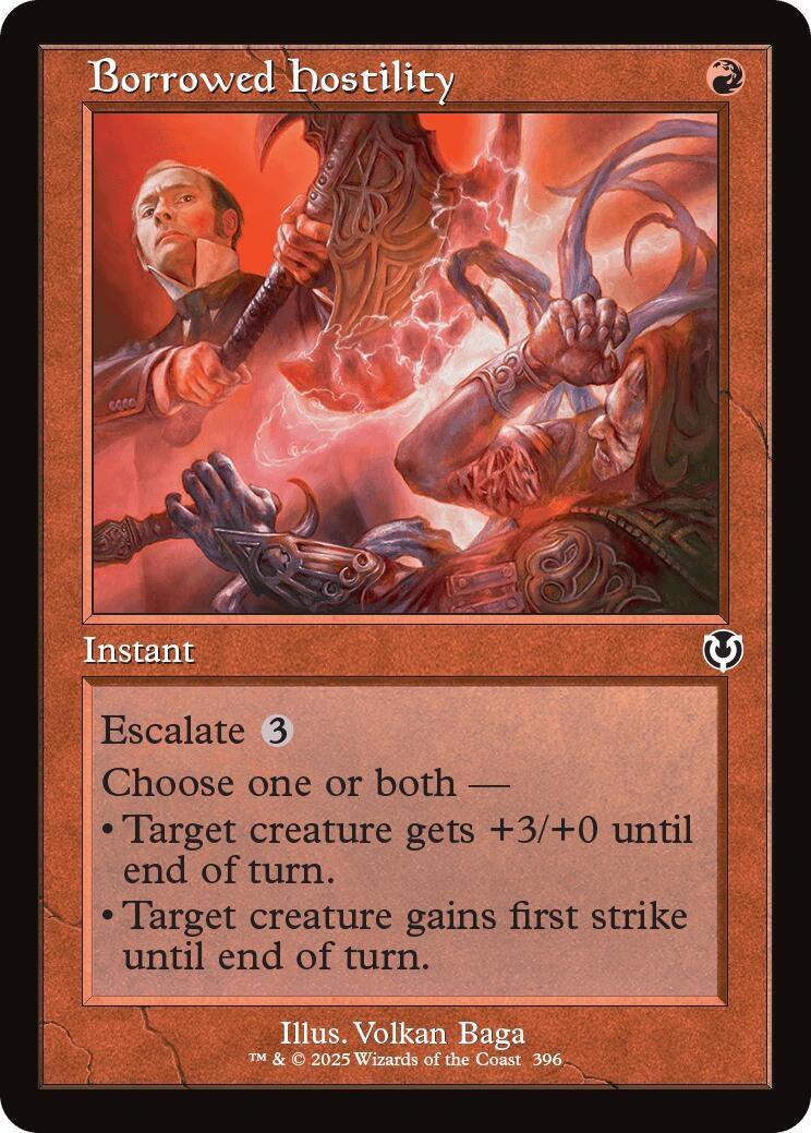 Image for Borrowed Hostility (Retro Frame) (396) [Innistrad Remastered] - Magic: The Gathering