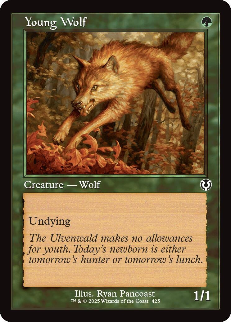 Image for Young Wolf (Retro Frame) (425) [Innistrad Remastered] - Magic: The Gathering