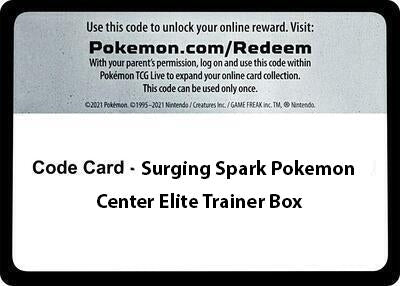 Image for Code Card - Surging Sparks Pokemon Center Elite Trainer Box [SV08: Surging Sparks] - Pokemon
