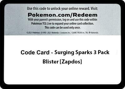 Image for Code Card - Surging Sparks 3 Pack Blister [Zapdos] [SV08: Surging Sparks] - Pokemon