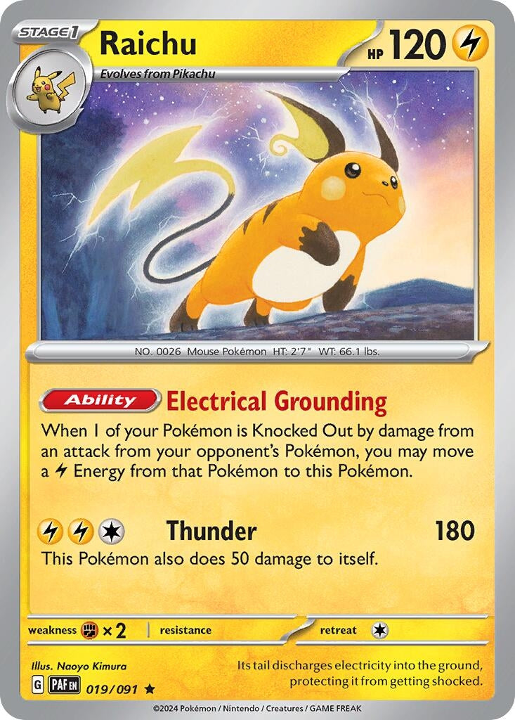 Image for Raichu - 019/091 (Paldean Fates) (019/091) [Deck Exclusives] - Pokemon