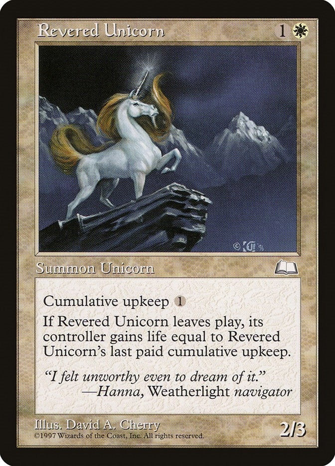 Image for Revered Unicorn [Weatherlight] - Magic: The Gathering