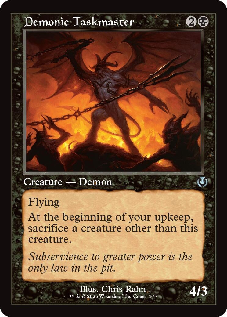 Image for Demonic Taskmaster (Retro Frame) (377) [Innistrad Remastered] - Magic: The Gathering