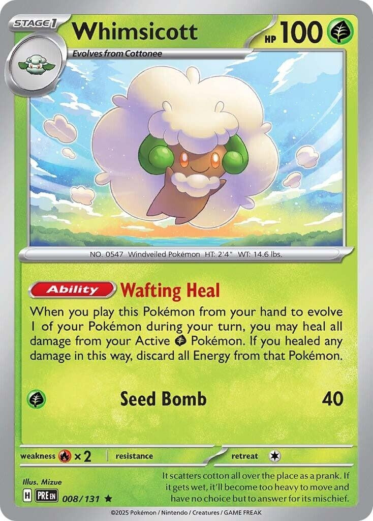 Image for Whimsicott (008/131) [SV: Prismatic Evolutions] - Pokemon