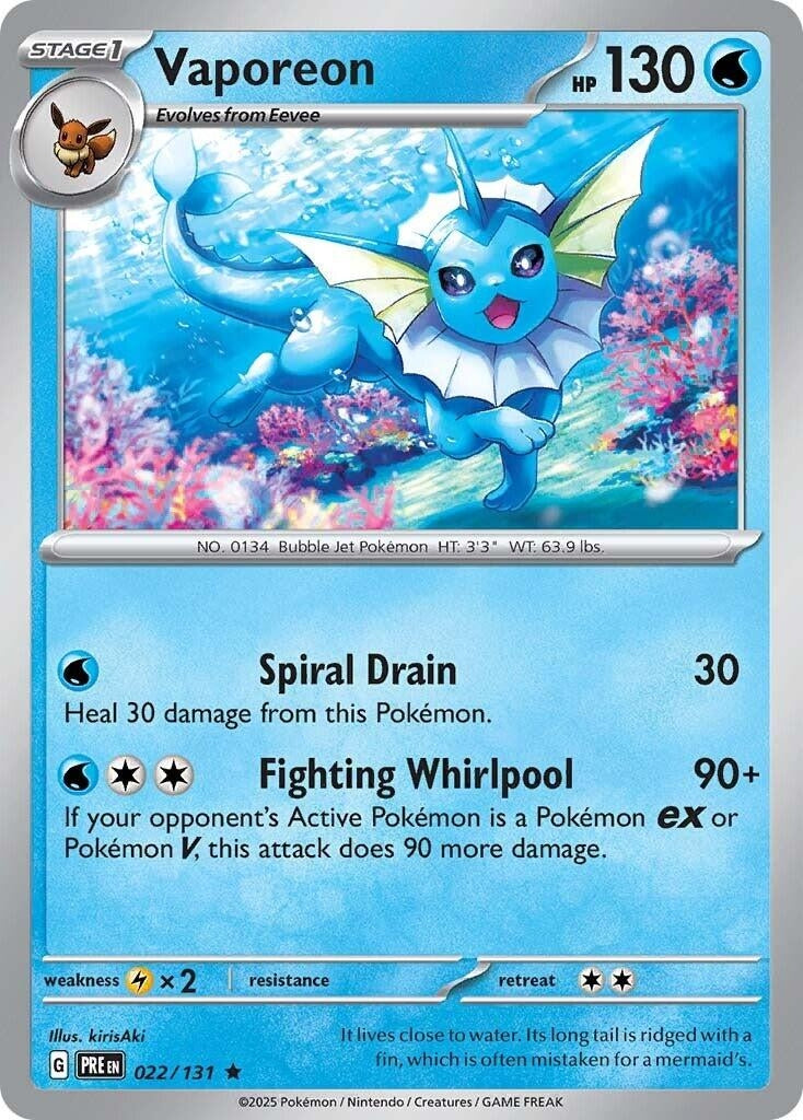 Image for Vaporeon (022/131) [SV: Prismatic Evolutions] - Pokemon