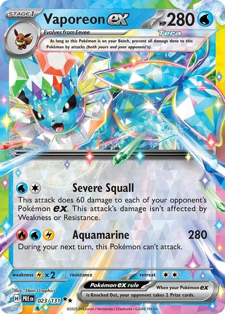 Image for Vaporeon ex (023/131) [SV: Prismatic Evolutions] - Pokemon