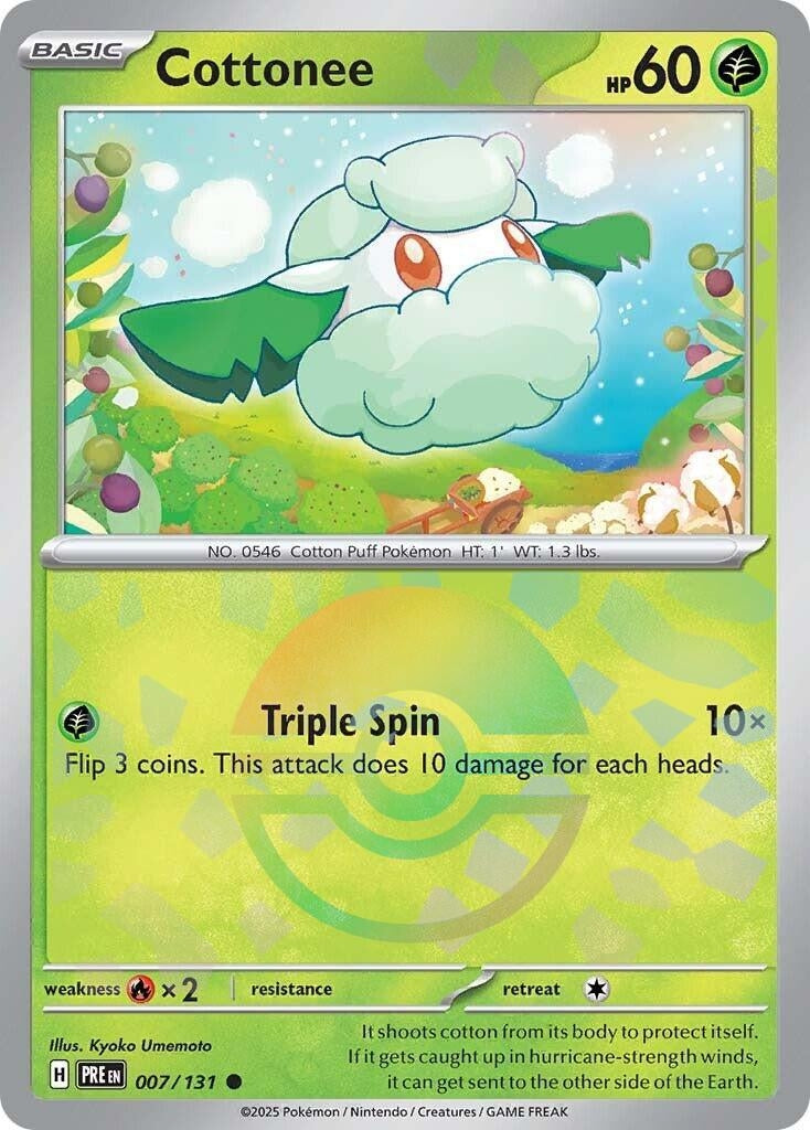 Image for Cottonee (Poke Ball Pattern) (007/131) [SV: Prismatic Evolutions] - Pokemon
