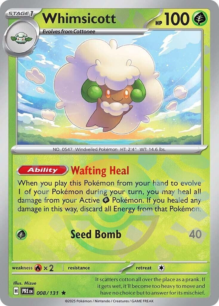 Image for Whimsicott (Poke Ball Pattern) (008/131) [SV: Prismatic Evolutions] - Pokemon