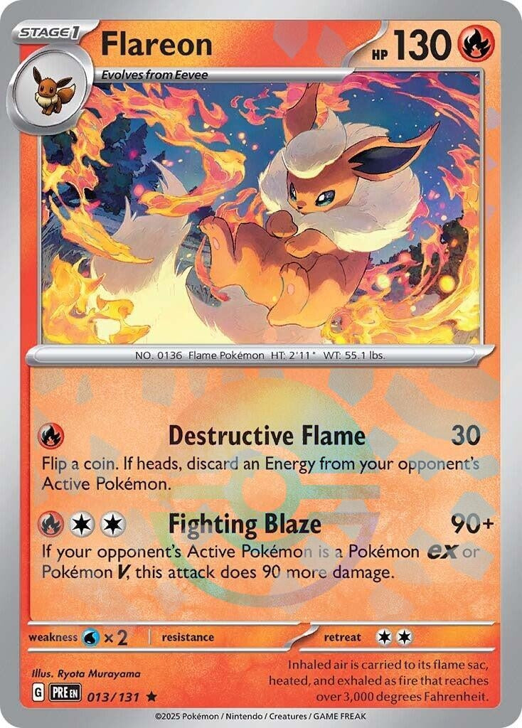 Image for Flareon (Poke Ball Pattern) (013/131) [SV: Prismatic Evolutions] - Pokemon