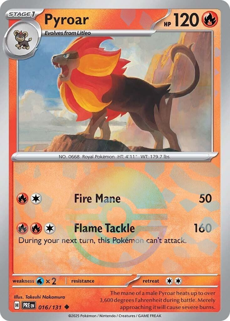 Image for Pyroar (Poke Ball Pattern) (016/131) [SV: Prismatic Evolutions] - Pokemon